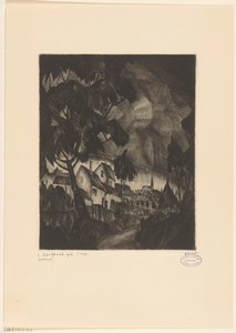 Onweersbui door Lodewijk Schelfhout (signed by artist)