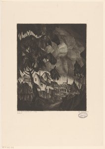 Onweersbui door Lodewijk Schelfhout (signed by artist)