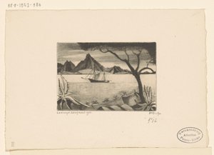 Zeilschip in een baai