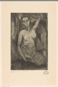Zittende vrouw door Lodewijk Schelfhout (signed by artist)