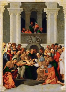 De besnijdenis van Christus door Lodovico Mazzolino