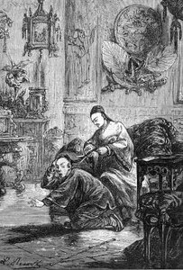 tekening door Leon Benett, uit het boek van Jules Verne 