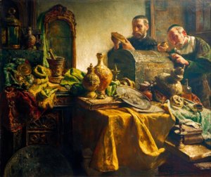 Bezoek aan de kunsthandelaar door Léon Brunin de Meutter