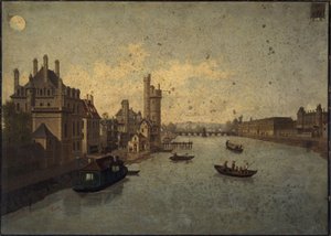 Hôtel de Conti, Tour de Nesle, Louvre, gezien vanaf Pont-Neuf, huidige 1e en 6e arrondissementen, circa 1885-1895 door Léon Rolla