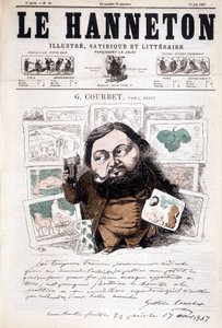 Portret van Gustave Courbet, Franse schilder (1819-1877). In Le hanneton