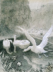 Het lelijke eendje, illustratie voor sprookje van Hans Christian Andersen door Lorens Frolich