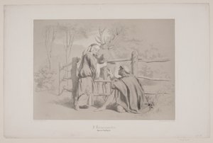 In Kongsgården, pag. 65, illustratie voor Christian Winthers "Hjortens Flugt" door Lorenz Frølich