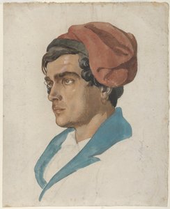 Kopstudie van een visser uit Capri door Lorenz Frølich