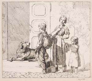 Drie bedelkinderen door Lorenz Frølich