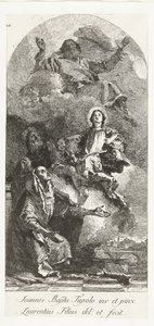 Heilige Anna en Joachim met Maria en God de Vader door Lorenzo Baldissera Tiepolo