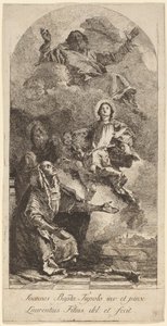 De visioen van Sint Anna door Lorenzo Baldissera Tiepolo after Giovanni Battista Tiepolo