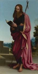 Sint Filippus de Apostel Hoofdaltaarstuk, Oratorium van S. Pietro in Vincoli door Lorenzo Costa