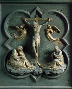 Noordpoort (genoemd Poort van het Kruis, in het noorden), buitendetail: de kruisiging door Lorenzo Ghiberti