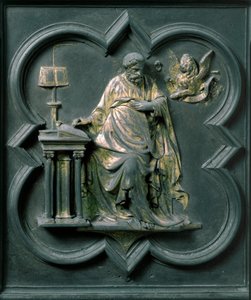 Noordpoort (genoemd Poort van het Kruis, in het noorden), buitendetail: Sint Marcus door Lorenzo Ghiberti