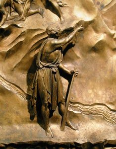 Het verhaal van Kaïn en Abel, detail van Kaïn, origineel paneel van de Oostdeuren van de Doopkapel