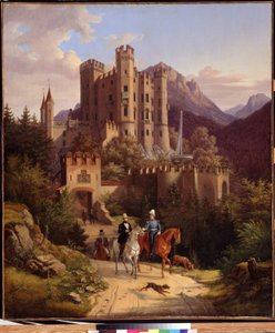 De Kroonprins Maximiliaan te Paard in Hohenschwangau