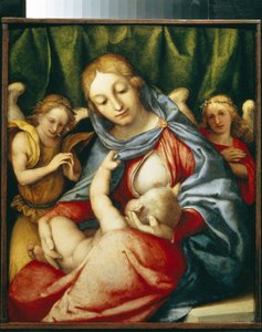 De Maagd die borstvoeding geeft (Madonna Del latte) door Lorenzo Lotto