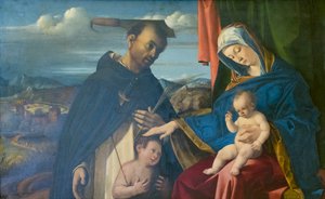 Madonna en Kind met St. Petrus martelaar door Lorenzo Lotto