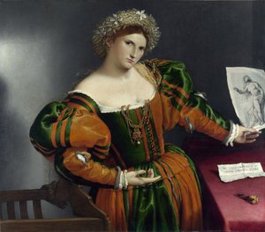 Portret van een Venetiaanse als Lucrezia