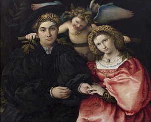 Portret van Marsilio Cassotti en zijn bruid Faustina