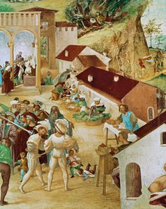 Rechterzijde van de Capella Suardi, Kerk Santa Barbara in ... (muurschildering)