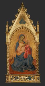 Madonna en kind, in het medaillon bovenaan: God-Vader ...