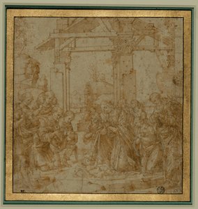Aanbidding van de herders ... door Lorenzo di Credi