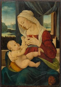 Maagd en kind door Lorenzo di Credi