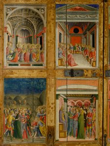 Reliekschrijn van de deuren van Santa Maria della Scala. binnenpaneel door Lorenzo di Pietro Vecchietta