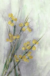 Fijne gele botanische motieven