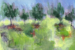 Impressionistische groene bomen door Lori Ann Folz