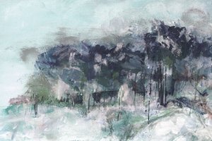 Mistig winterbos