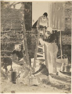 De bonensorteerders,ca. 1857 (foto) door Louis Adolphe Baron Humbert de Molard