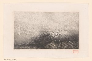 Landschap met een boom bij een poel