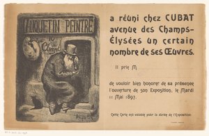 Uitnodiging voor een tentoonstelling met schilderijen van Louis Anquetin door Louis Anquetin