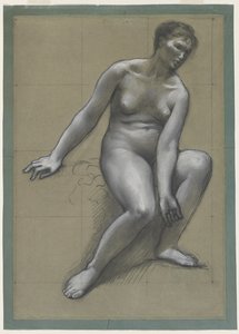 Studie voor de moeder in De vissersfamilie door Louis Antoine Froissart