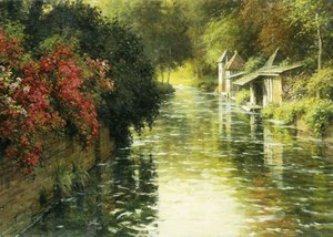 Een Frans Rivierlandschap door Louis Aston Knight