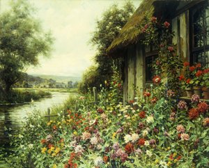 Bloemen in Bloei Buiten een Huisje