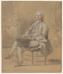Zittende man met een snuifdoos, c. 1750-1760 door Louis Aubert
