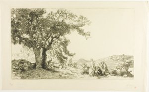 Christus op de morgen van Palmzondag door Louis Auguste Lepère