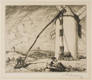 Moulin des Chapelles door Louis Auguste Lepère