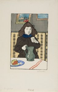 Meisje met pot door Louis Auguste Lepère