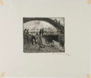 Sluis van het Canal Saint-Martin door Louis Auguste Lepère
