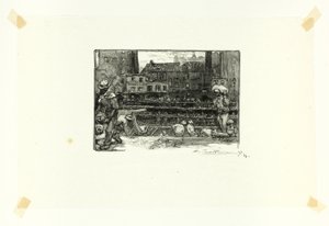 Gipslossers, plaat drie uit Le Long de la Seine et des Boulevards door Louis Auguste Lepère