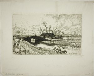 De kleine brug door Louis Auguste Lepère