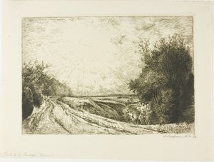 De weg naar Houssoye door Louis Auguste Lepère