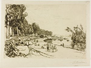 De weg naar Billancourt door Louis Auguste Lepère