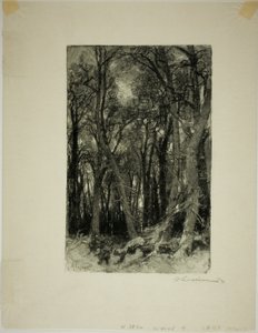 Winter: Bas-Bréau door Louis Auguste Lepère