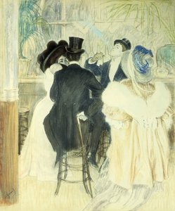 Figuren in een Café door Louis Auguste Mathieu Legrand