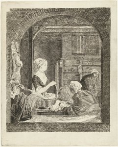 De poelierster door Louis Bernard Coclers
